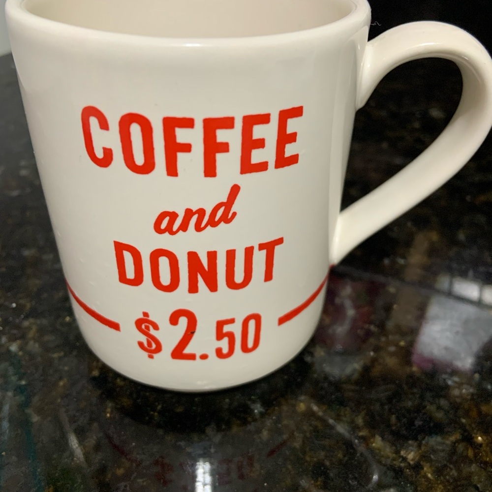 LAST CHANCE!  Kate Spade Lenox Order’s Up Coffee and Donut Mug. Like new.